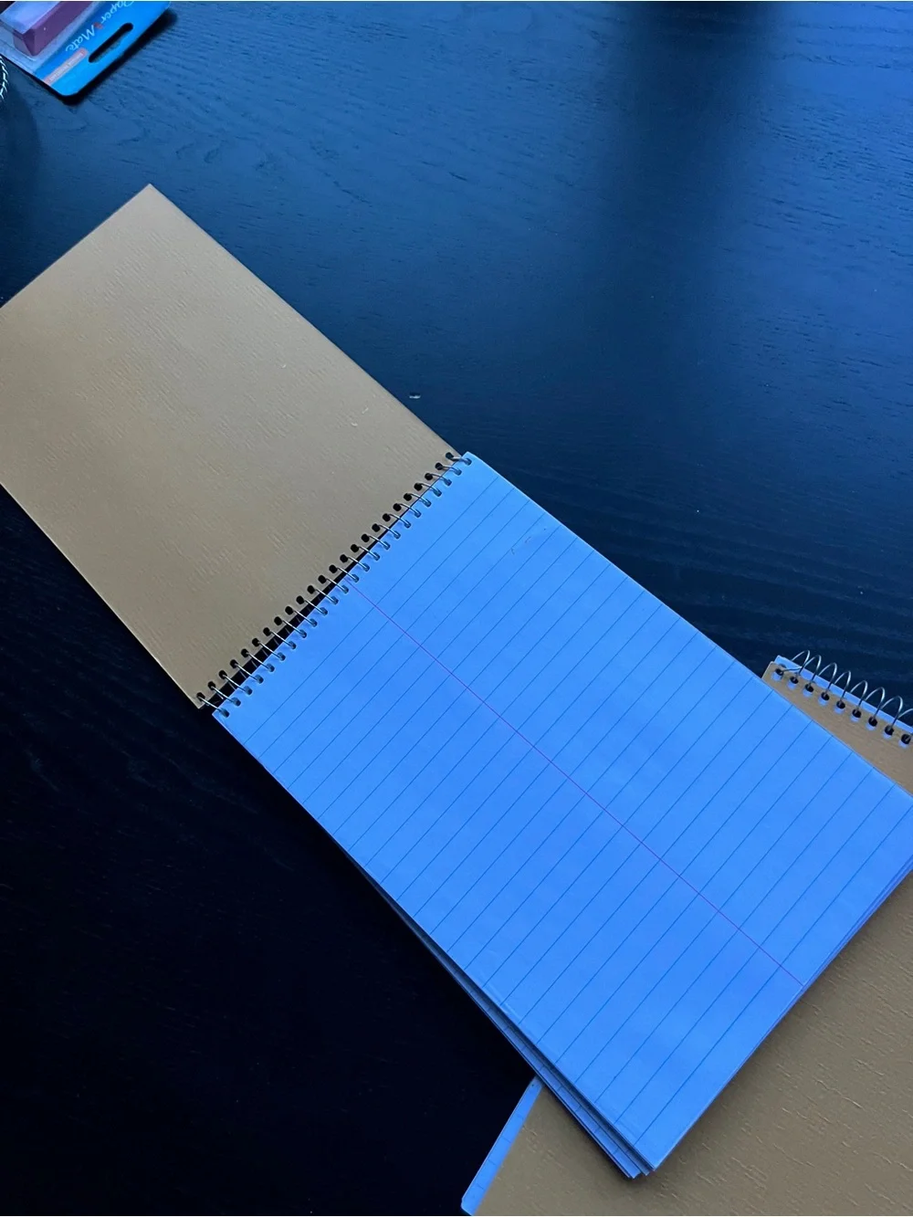 Staples Kraft Steno Book Spiral Memo Pad 6x9 Blue Ruled Gregg Line Notepad 2PK